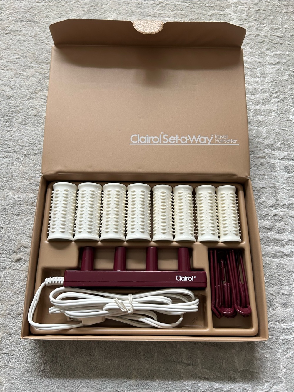 Clairol Set-a-Way Travel Hairsetter Hot Rollers with Clips